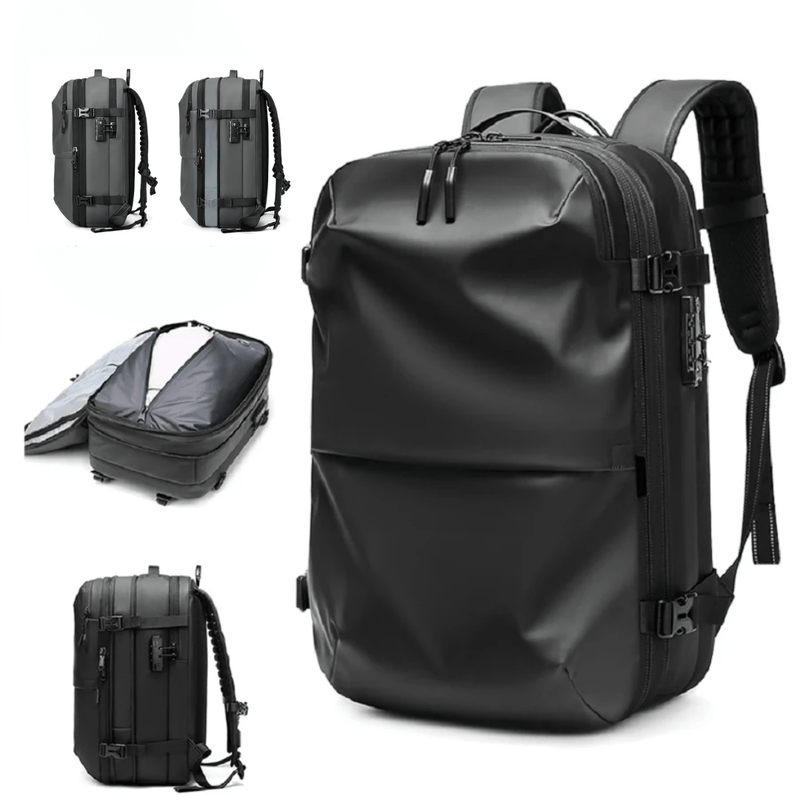 Mochila de viagem masculina compressão à vácuo 17 polegadas